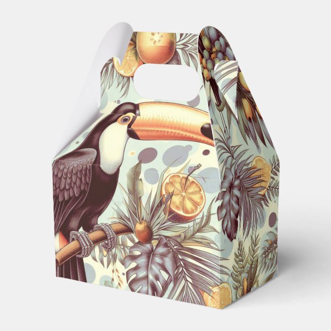 Vintages Toucan Tropical Pattern Geschenkschachtel (Vorderseite)