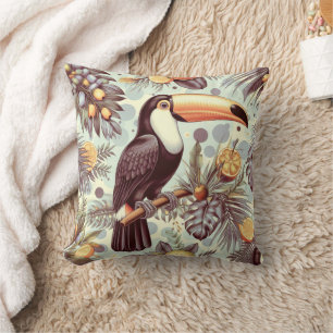 Vintages Toucan Tropical Pattern Kissen