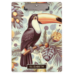 Vintages Toucan Tropical Pattern Klemmbrett