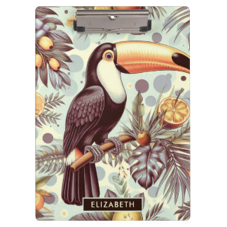 Vintages Toucan Tropical Pattern Klemmbrett