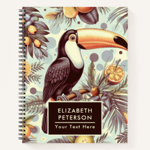 Vintages Toucan Tropical Pattern Notizbuch