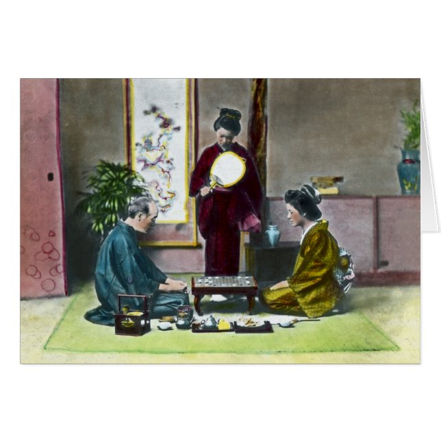 Vintages traditionelles Japaner Mahjong 麻雀 (Vorderseite (Horizontal))
