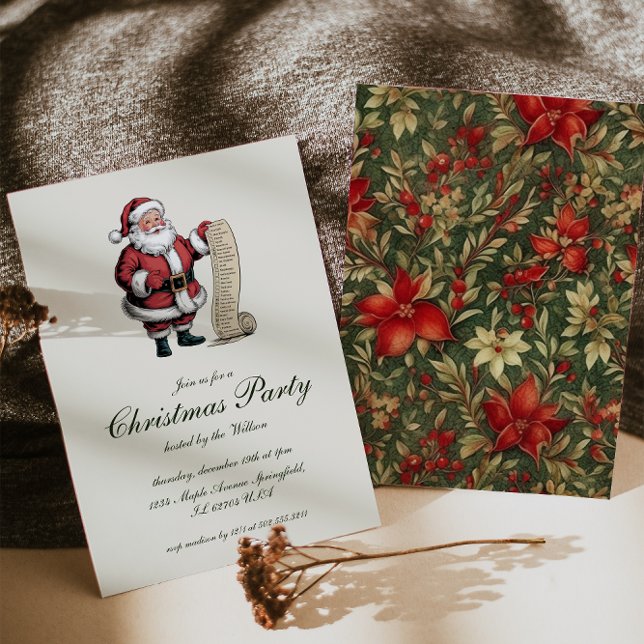 Vintages traditionelles Weihnachtsfest Party Einladung (Von Creator hochgeladen)