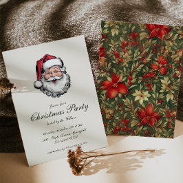 Vintages traditionelles Weihnachtsfest Party Einladung