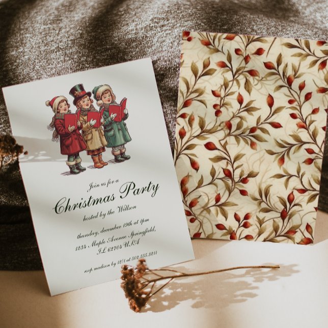 Vintages traditionelles Weihnachtsfest Party Einladung (Von Creator hochgeladen)