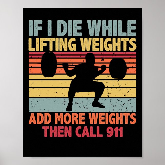 Vintages Trainingsgerät, wenn ich beim Gewichthebe Poster (Vorne)