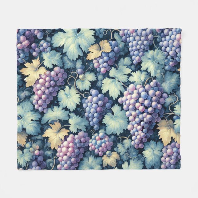 Vintages Traubenmuster Fleecedecke (Vorderseite (Horizontal))