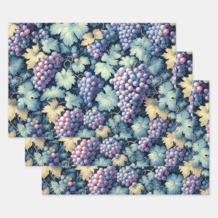 Vintages Traubenmuster Geschenkpapier Set