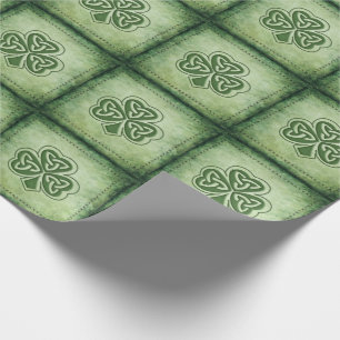 Vintages Trendgrundstück Irish Kleeblatt Geschenkpapier