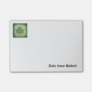 Vintages Trendgrundstück Irish Kleeblatt Post-it Klebezettel