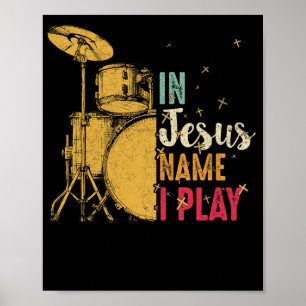 Vintages Trommel in Jesus Name ich spiele Trommel  Poster
