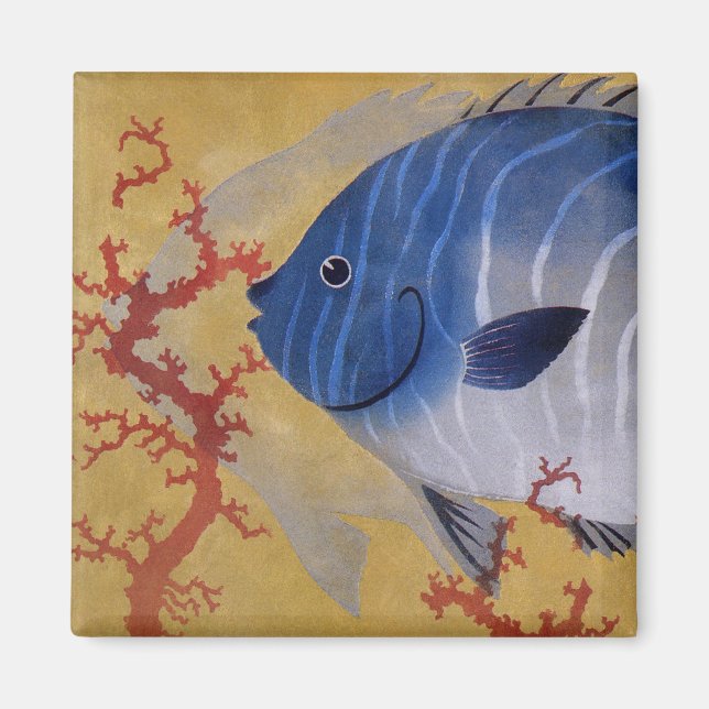 Vintages tropisches blaues Meer Magnet (Vorne)