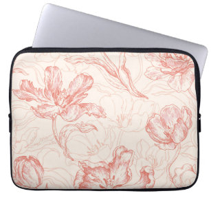 Vintages Tulip Floral Muster Laptopschutzhülle