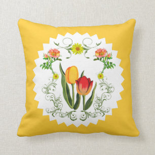 Vintages Tulpe-Kissen Kissen