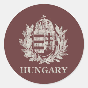 Vintages Ungarn-Wappen Runder Aufkleber