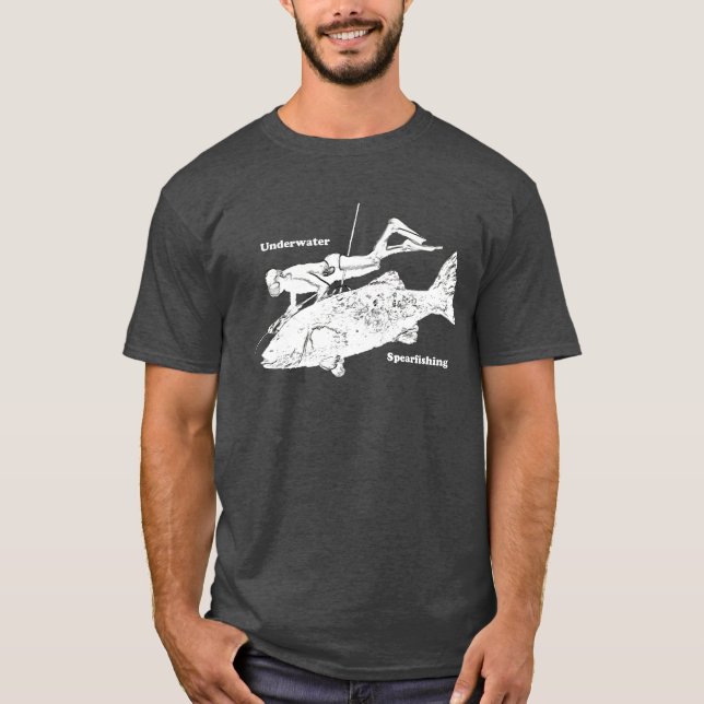 Vintages UnterwasserSpearfishing geben Taucher T-Shirt (Vorderseite)