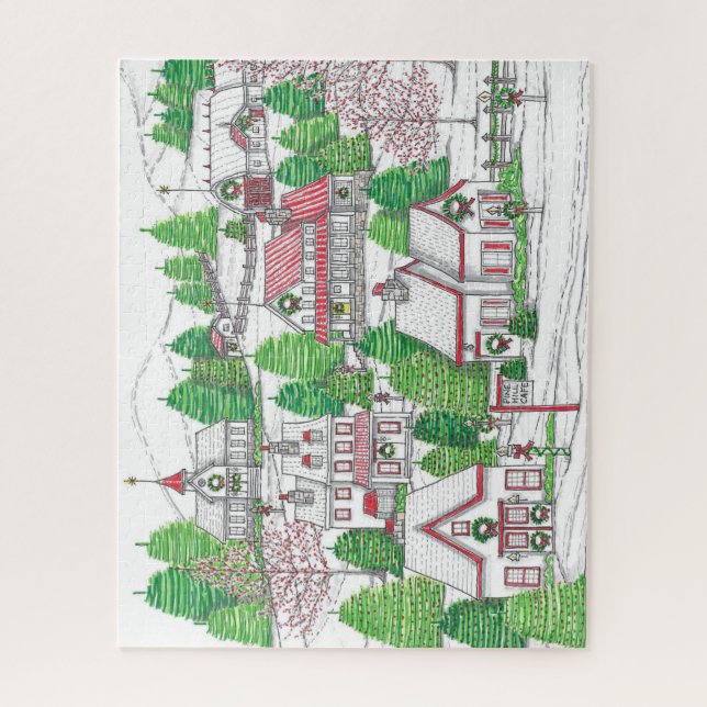 Vintages Urlaubspuzzle mit Handzeichnung (Vertikal)