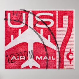 Vintages US Air Mail Travel Poster