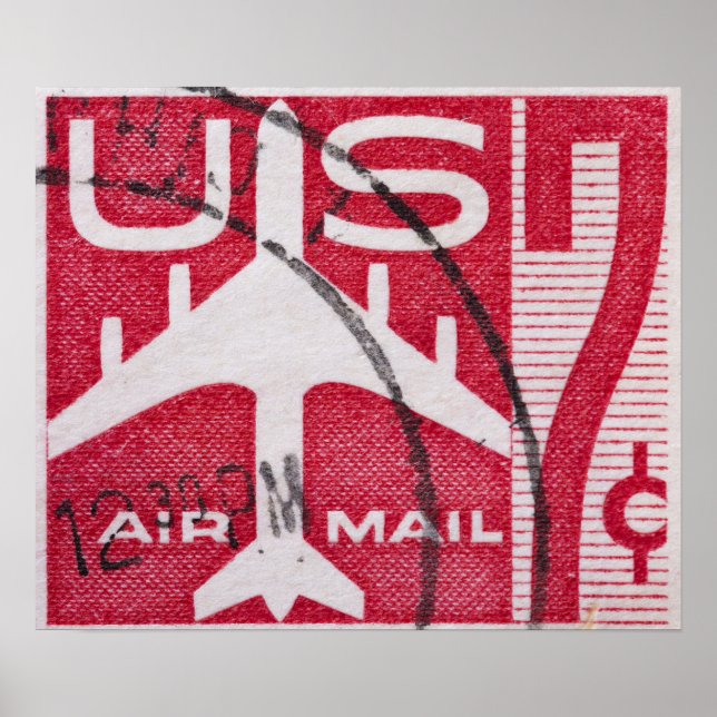 Vintages US Air Mail Travel Poster (Vorne)