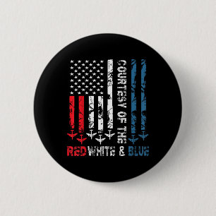 Vintages US-Flag Shirt mit Höflichkeit von Rot und Button