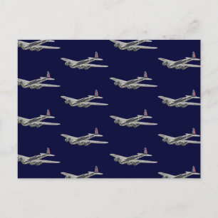 Vintages US-Flugzeug des Zweiten Weltkriegs 2 Postkarte