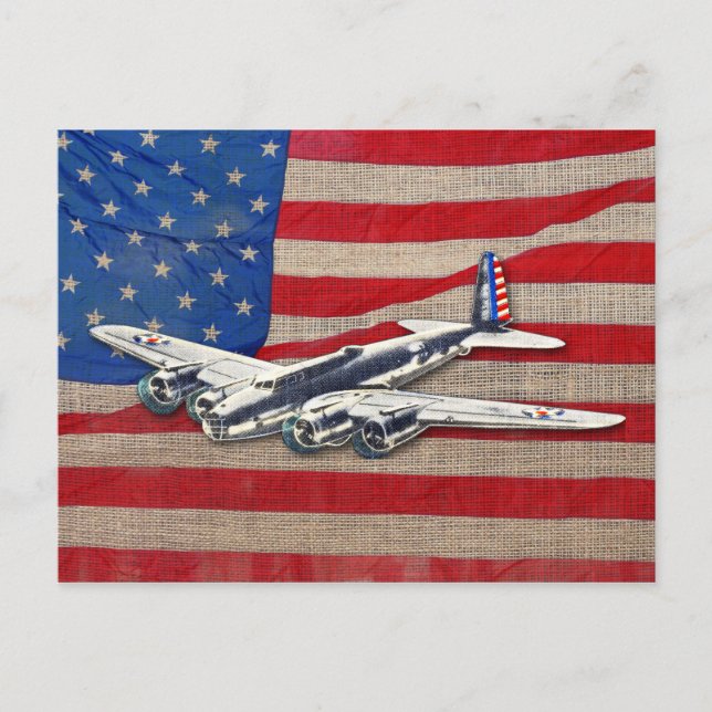 Vintages US-Flugzeug des Zweiten Weltkriegs Postkarte (Vorderseite)