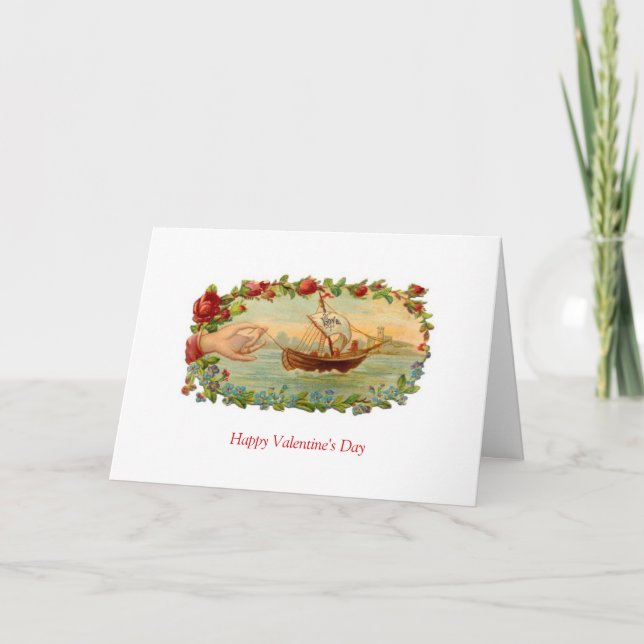 Vintages Valentin - Liebe Feiertagskarte (Vorderseite)