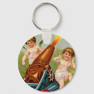 Vintages Valentin mit Herzkannon Schlüsselanhänger