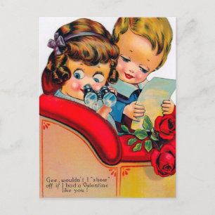 Vintages Valentine Holiday Retro-Paar Postkarte