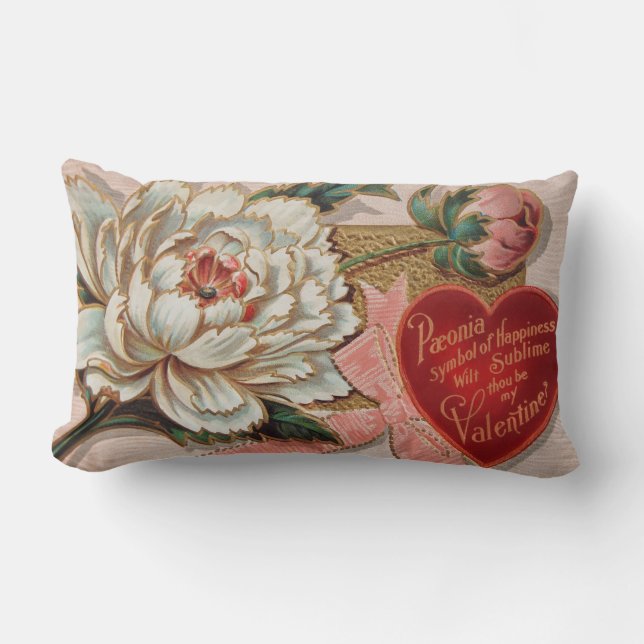Vintages Valentine Throwkissen Lendenkissen (Vorderseite)