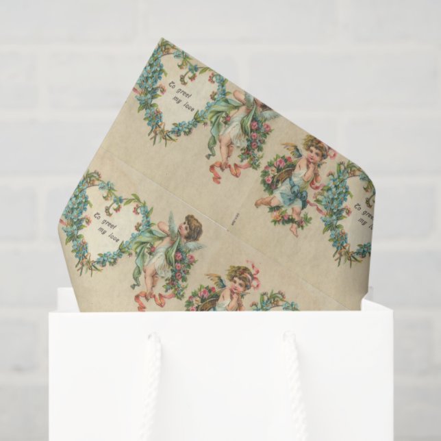 Vintages Valentingewebe Seidenpapier (Geschenk Tasche)