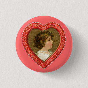 Vintages Valentinherz Button