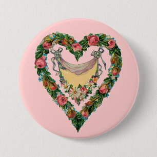 Vintages Valentinherz Button