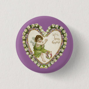 Vintages Valentinherz Button