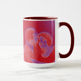 Vintages Valentinisches Paar in Rot Tasse