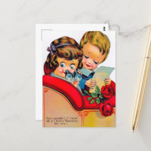 Vintages Valentinpaar Postkarte