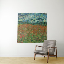 Vintages Van Gogh-Blume-Feld mit Pflücken