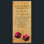 Vintages Vegas-Hochzeitsprogramm Programm<br><div class="desc">rustikales Vintages Vegas-Design mit rosa Würfeln und Shabby Chic roten Herzen,  vegas Hochzeitsfeiern. Auch passende Produkte erhältlich</div>
