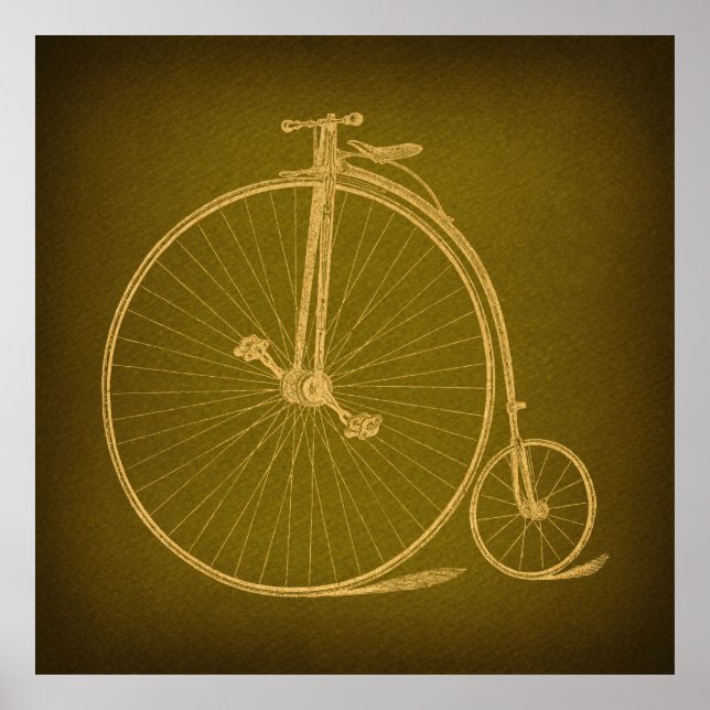 Vintages Velocipede Fahrrad Antik Hoch-Rad Fahrrad Poster (Vorne)