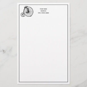 Vintages Velocipede Penny Farthing Fahrrad Briefpapier