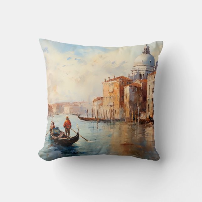 Vintages Venedig Italien Kissen (Vorderseite)