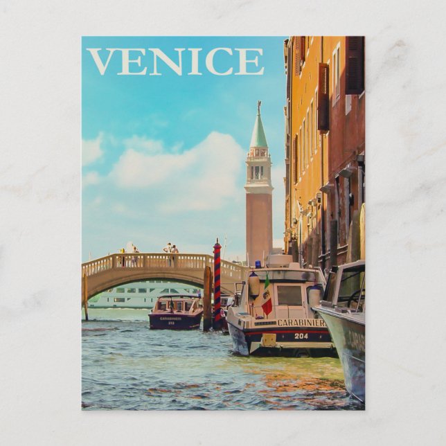 Vintages Venedig Italien Reisen Postkarte (Vorderseite)