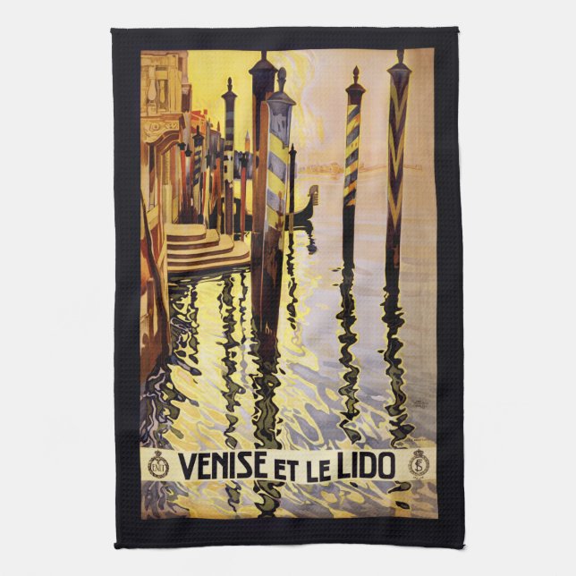 Vintages Venezia Venedig Italien Handtuch (Vertikal)
