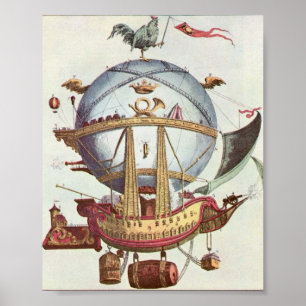Vintages verrücktes Ballon-Plakat Poster