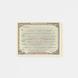 Vintages Verschreibungsformular Post-it Klebezettel