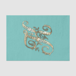 Vintages Verziertes Gold-Monogramm-K-Tissue Paper Seidenpapier