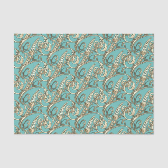 Vintages Verziertes Gold-Monogramm-P-Testpapier Seidenpapier (Vorderseite)