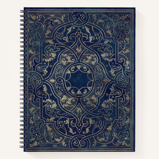 Vintages Verziertes Gold Notizbuch (Vorderseite)