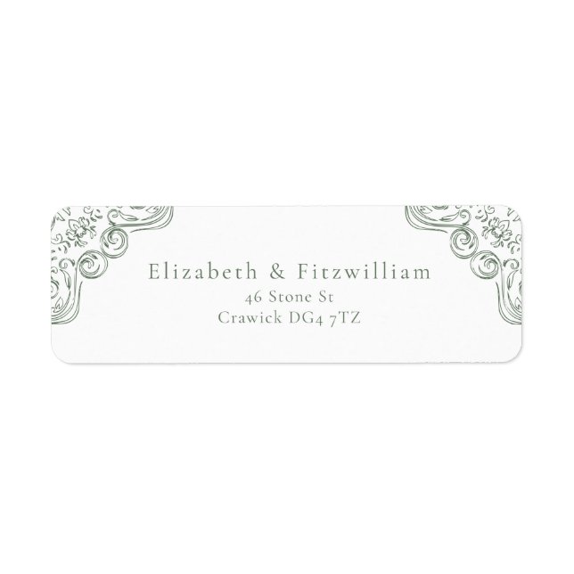 Vintages Verziertes Rahmen-Adressetikett (Vorne)