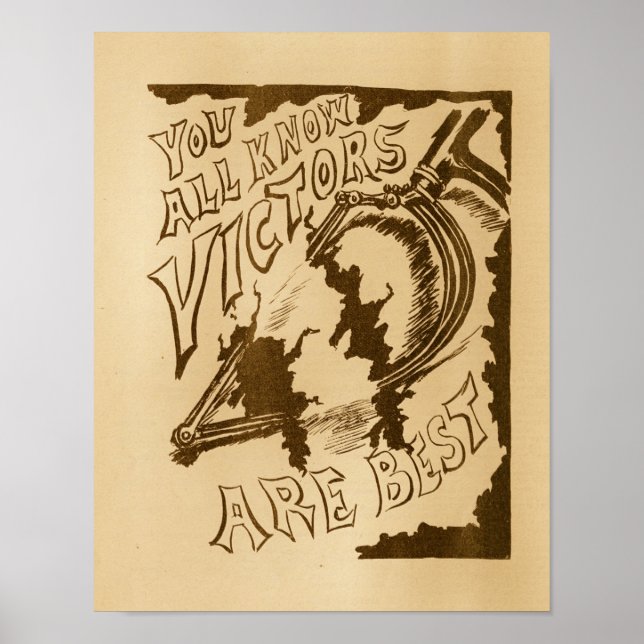 Vintages Victor Bicycles und Art Poster (Vorne)